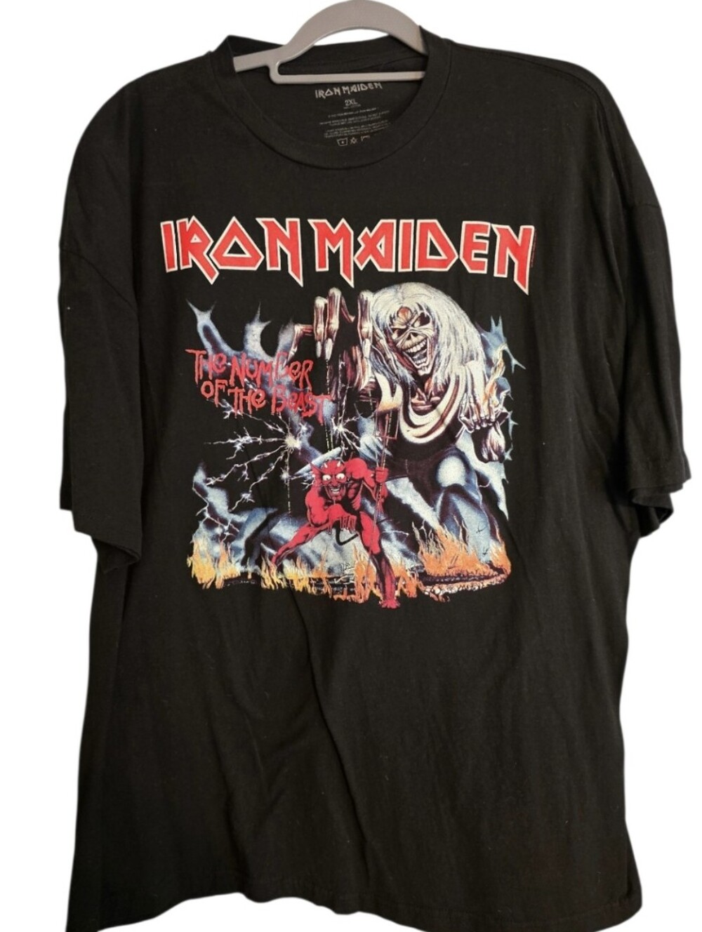Iron Maiden's The Number Of The Beast 2 Sided Graphic T Size 2X In EUC